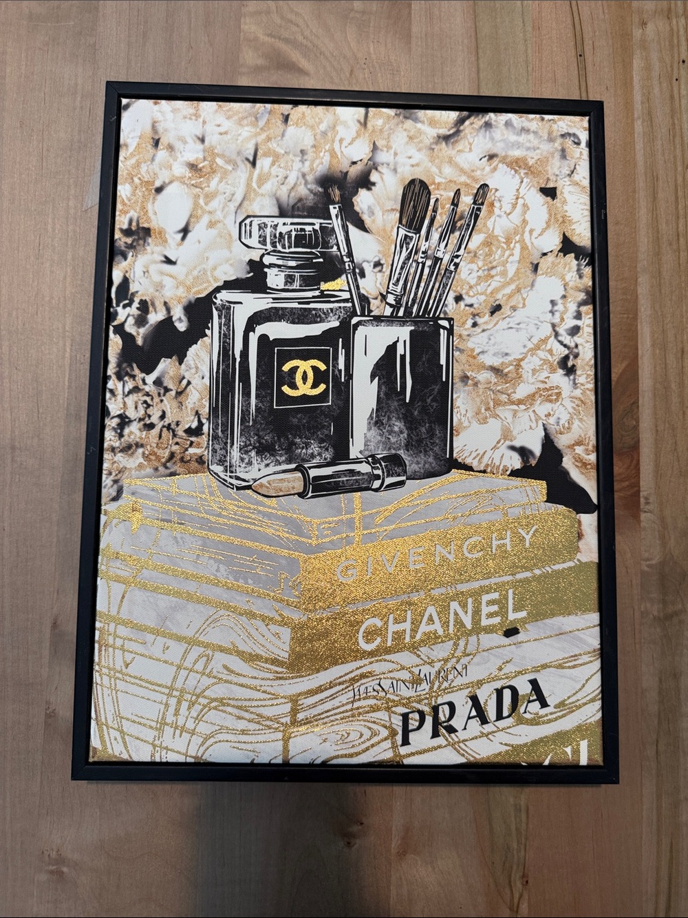 CHANEL Black and Gold Fashion Vanity Art Print